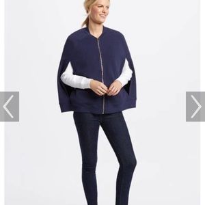 Draper James Navy Cotton Sweatshirt Cape